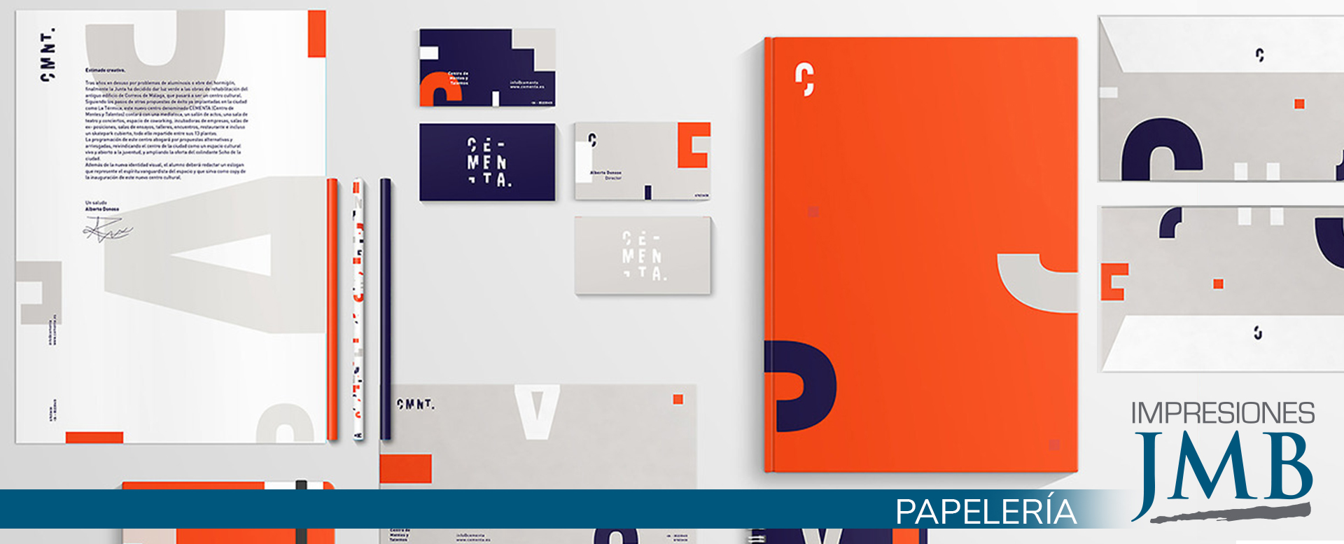 Papelería corporativa: carpetas, tarjetas y sobres