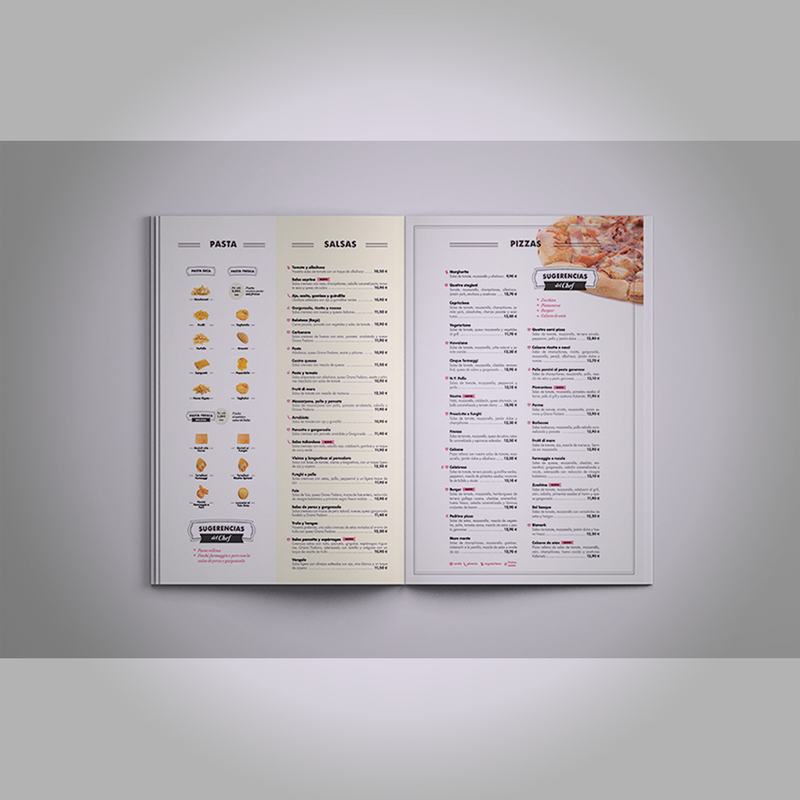 Menú abierto con listado de platos