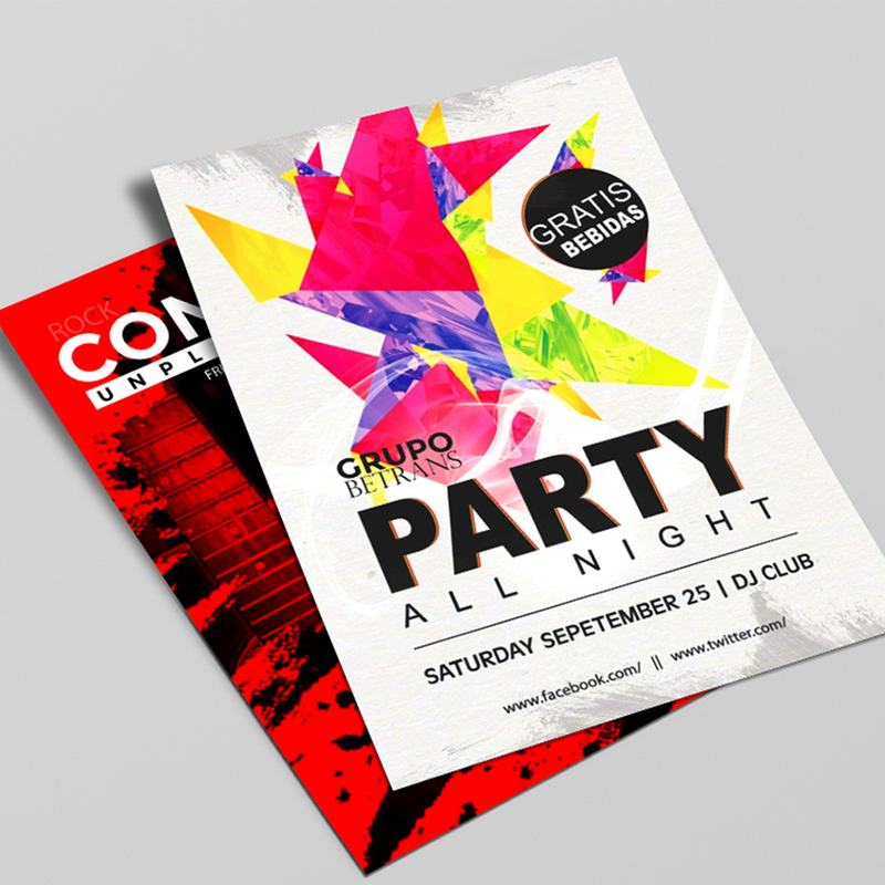 Volantes de evento impreso a color