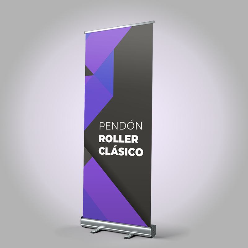 Pendón roller clásico, violeta y negro