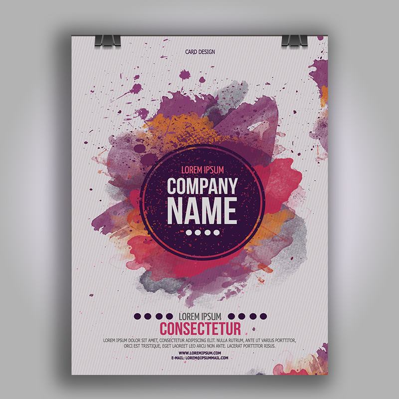 Afiche con mancha de color y tipografía
