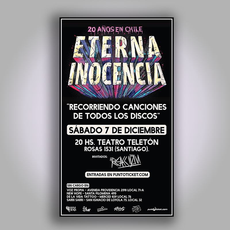 Afiche de evento sobre fondo negro