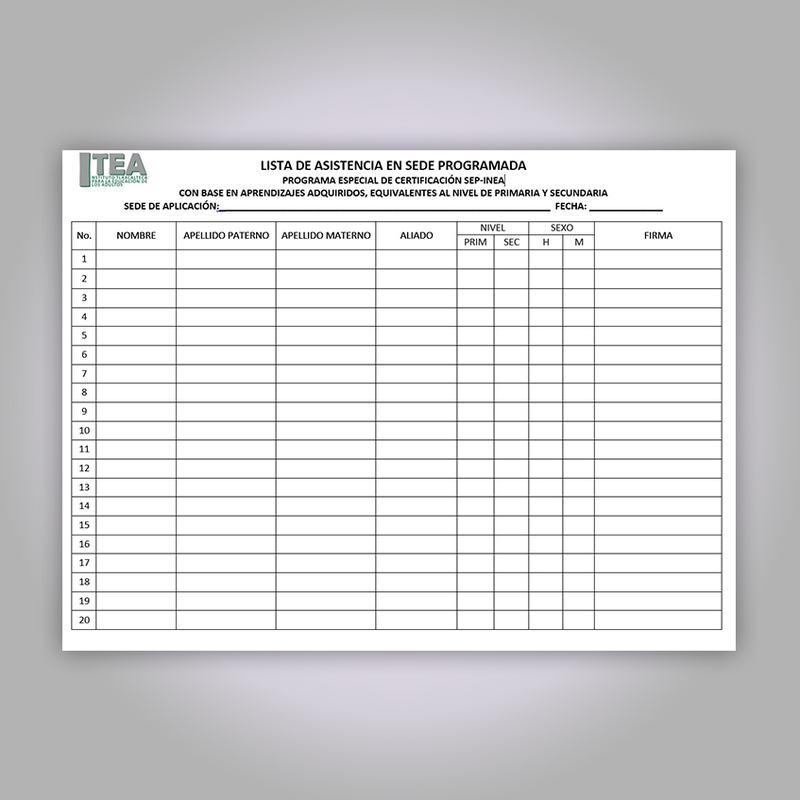 Registro de asistencia y visita en grilla